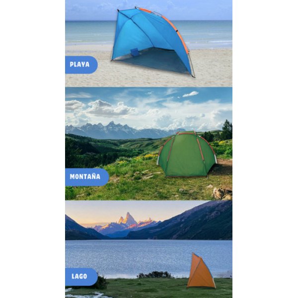 Carpa 2 Personas Impermeable Playa Fácil Armado Dakota Ca02 Color Naranja - Imagen 5
