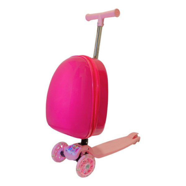 Monopatín Monobag Mb01 Patineta Mochila Valija Luces Diseño Color Fucsia - Imagen 4
