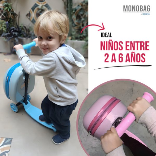 Monopatín Monobag Mb01 Patineta Mochila Valija Luces Diseño Color Fucsia - Imagen 6
