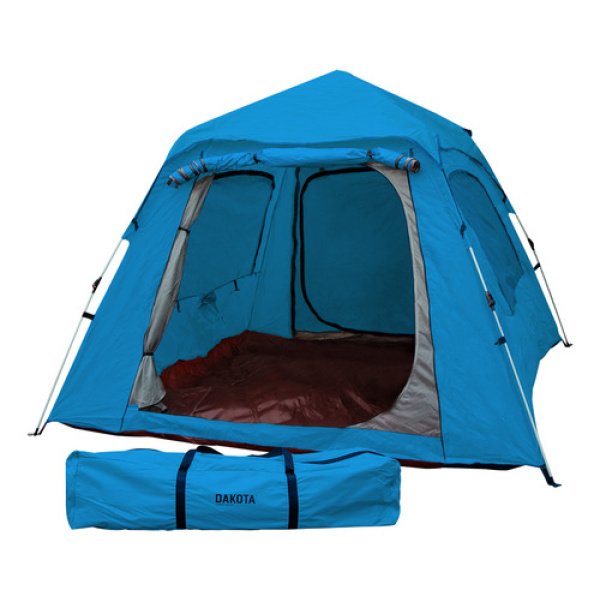Carpa Autoarmable Para 6 Personas Dakota Automática 240x240x154cm Color Azul