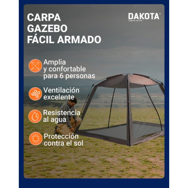 Carpa Gazebo Autoarmable Automático Dakota 300x300x190cm Color Beige - Imagen 4