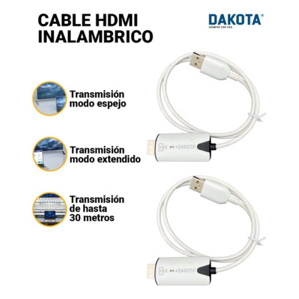 Extensor Hdmi 30 Mts Sin Cables Inalámbrico Usb Dakota Transmisión Full Hd 1080p - Imagen 5