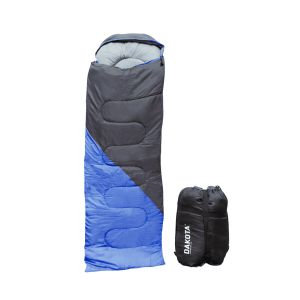 Bolsa De Dormir Térmica Con Capucha Dakota Camping Impermeable Rectangular Temperatura De -5ºc A 20ºc Azul-gris