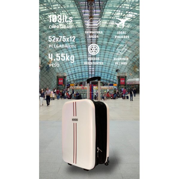 Valija Plegable 28 Maleta  Carry On Monobag By Dakota Extra Grande 103lts Ruedas Deluxe Color Beige - Imagen 3