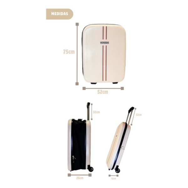 Valija Plegable 28 Maleta  Carry On Monobag By Dakota Extra Grande 103lts Ruedas Deluxe Color Beige - Imagen 4
