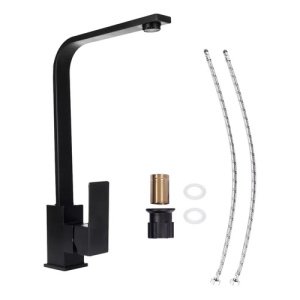 Grifería Cocina Mesada Monocomando Dakota Cuello Curvo Color Mate