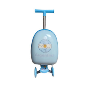 Monopatín Monobag Mb01  Patineta Mochila Rígida Valija Luces Diseño Argentina Celeste