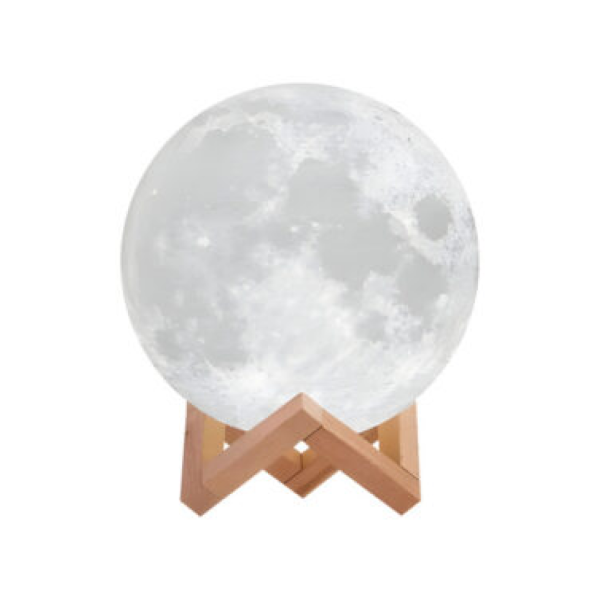 Lámpara Velador Luna Llena 3d Dakota Rgb 16 Tonalidades Blanco Frio