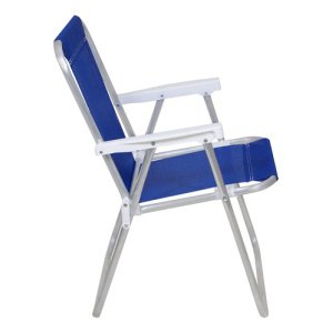 Silla Alta Plegable Dakota Aluminio 1 Pos. Playa Camping Color Azul Marino
