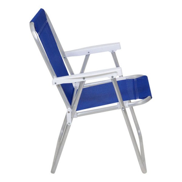 Silla Alta Plegable Dakota Aluminio 1 Pos. Playa Camping Color Azul Marino