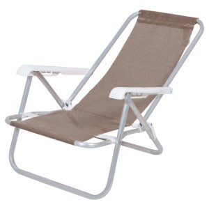Silla Reposera Reclinable 4 Posiciones Bel Playa Camping Color Beige