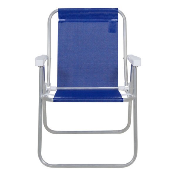 Silla Alta Plegable Dakota Aluminio 1 Pos. Playa Camping Color Azul Marino - Imagen 3