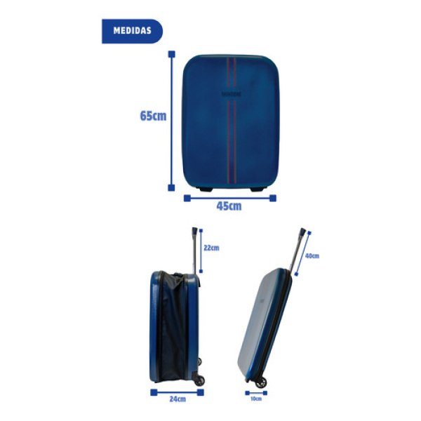 Valija Plegable 24 Monobag By Dakota Grande 62lts Ruedas Deluxe Color Azul - Imagen 4