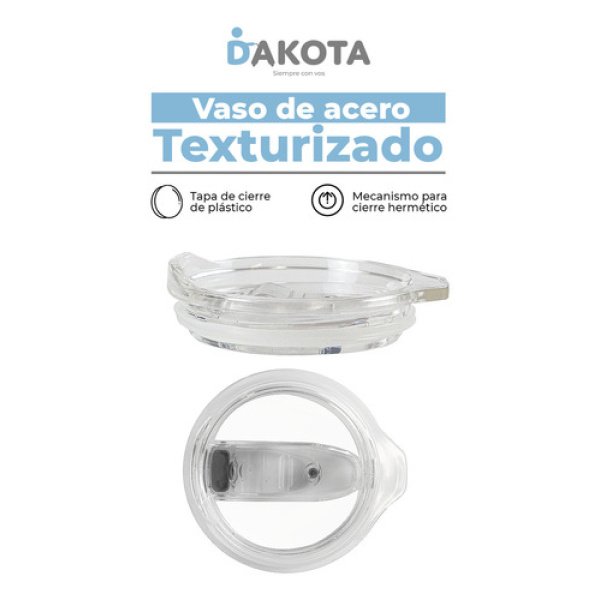 Vaso Térmico 800ml Acero Inoxidable Dakota Con Revestimiento De Goma Texturizado Con Tapa Color Gris Oscuro - Imagen 4