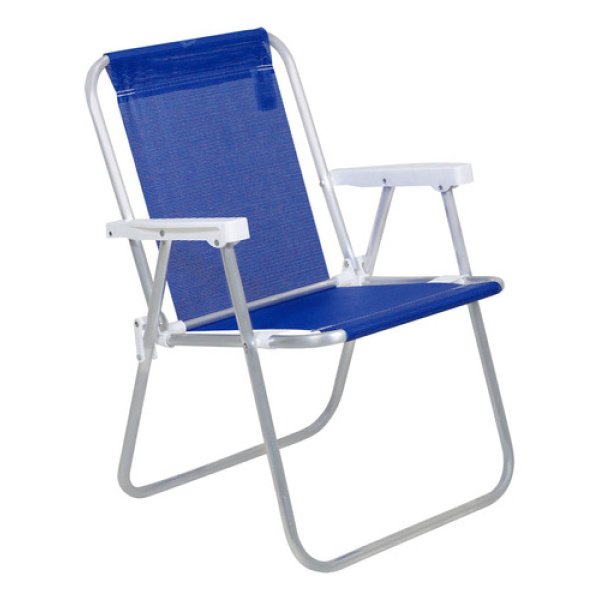 Silla Alta Plegable Dakota Aluminio 1 Pos. Playa Camping Color Azul Marino - Imagen 2