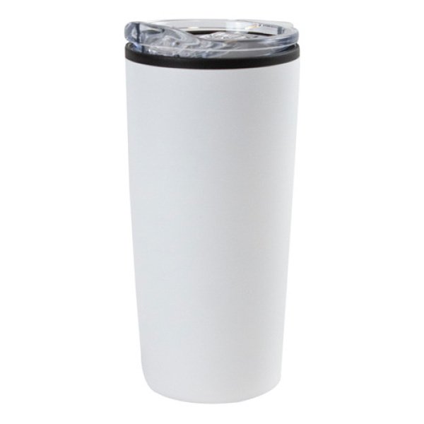 Vaso Térmico 400ml Dakota Acero + Plástico Con Tapa Frio Calor Color Blanco