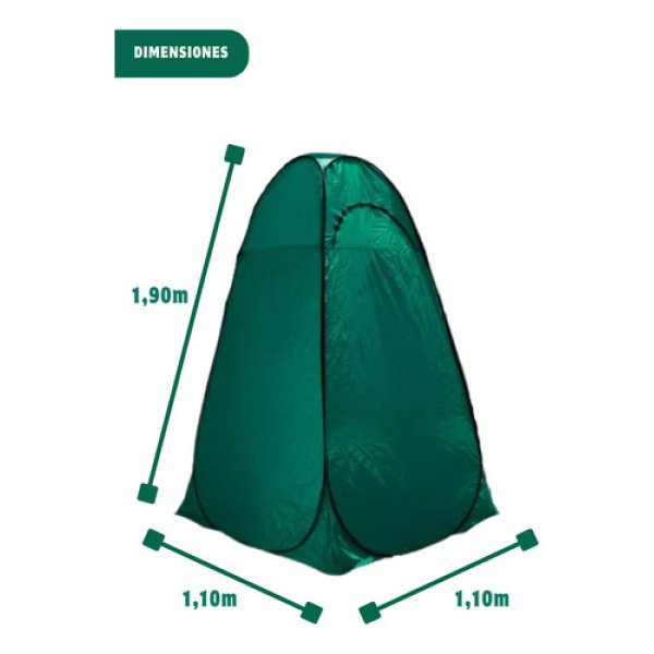 Carpa Baño Vestidor Autoarmable Playa Dakota 110x110x190cm Color Verde - Imagen 7