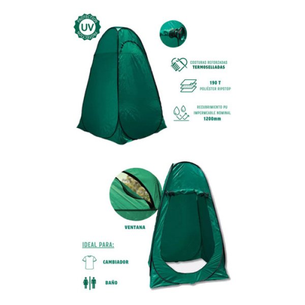 Carpa Baño Vestidor Autoarmable Playa Dakota 110x110x190cm Color Verde - Imagen 8