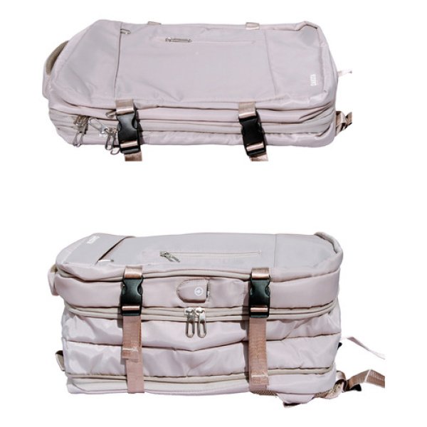 Mochila Viaje Carry On 24l Monobag Calidad Deluxe Reforzada Color Lila Diseño De La Tela Liso - Imagen 3