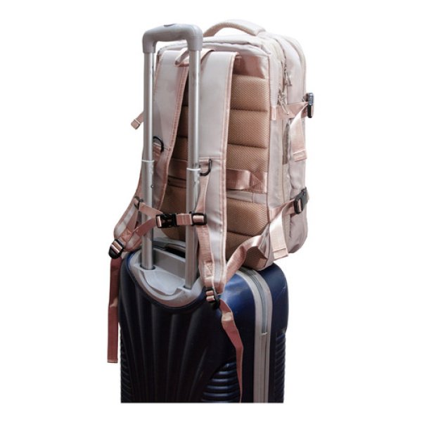 Mochila Viaje Carry On 24l Monobag Calidad Deluxe Reforzada Color Lila Diseño De La Tela Liso - Imagen 5