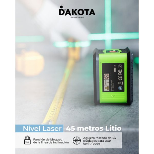 Nivel Laser Dakota Nlv35 45 Mts Con Trípode - Imagen 3