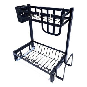 Escurridor Seca Platos Ep20 Dakota Acero 2 Niveles Cocina Color Negro Mate