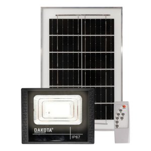 Reflector Solar Led 100w Dakota Para Exterior Con Panel Solar + Control Remoto
